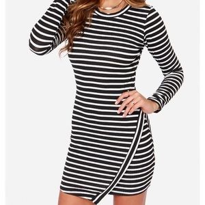 Long sleeve striped bodycon Dress